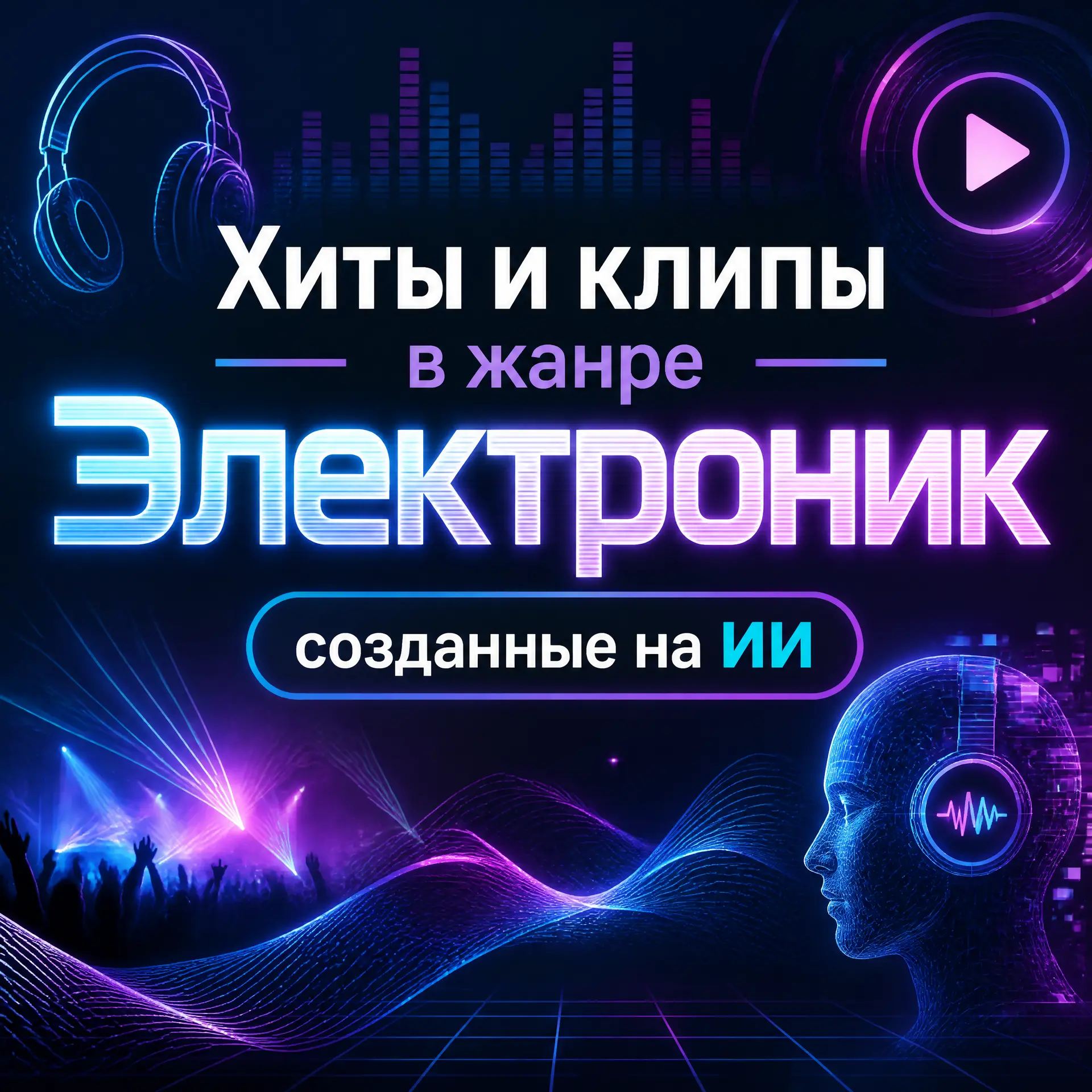 Электроник: хиты и клипы, созданные ИИ — слушать и смотреть онлайн Электроник: хиты и клипы, созданные ИИ — слушать и смотреть онлайн